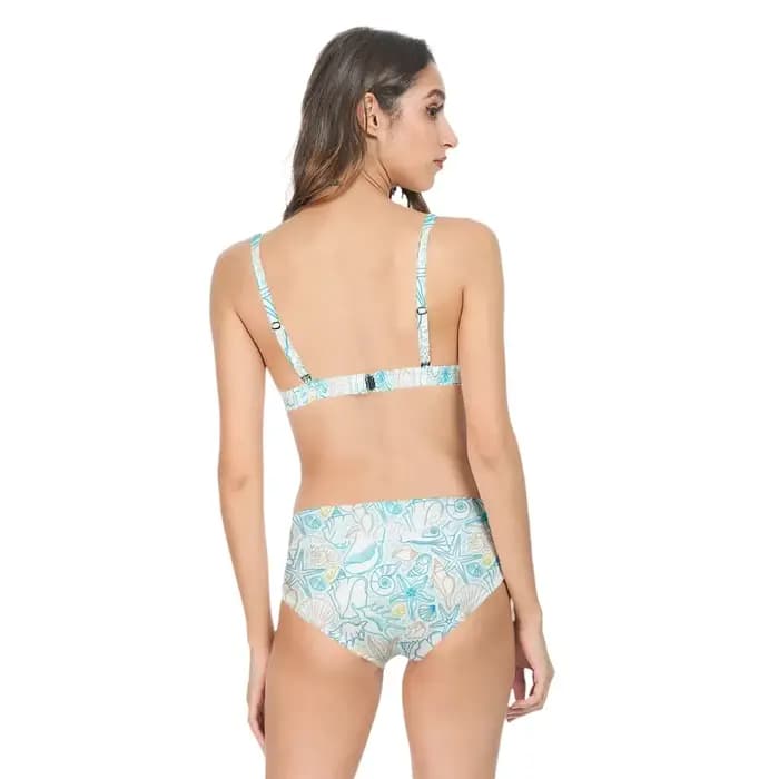 Femmes Bikini maillot de bain taille haute coquille imprimé décontracté multicolore à la mode Sexy dos nu maillots
