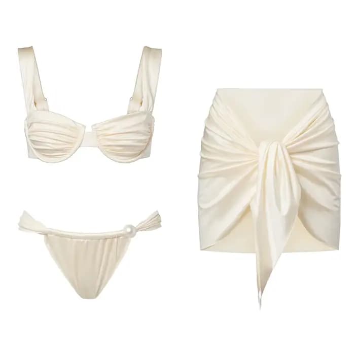 Maillot de bain bikini à armatures avec jupe