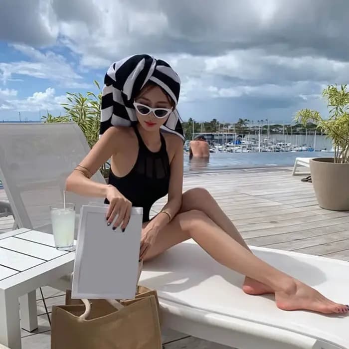 Combinaison de bain femme à séchage rapide, couleur unie, élastique, coupe ajustée, pour la plage