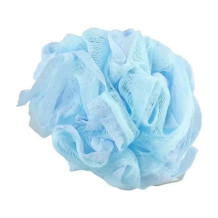 Éponge de bain douce blanche et bleue pour le corps