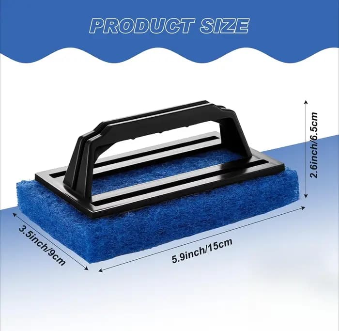 Brosse éponge de nettoyage pour jacuzzi et piscine, accessoire de nettoyage de lignes avec poignée, outil de salle de bain épaissi pour le nettoyage