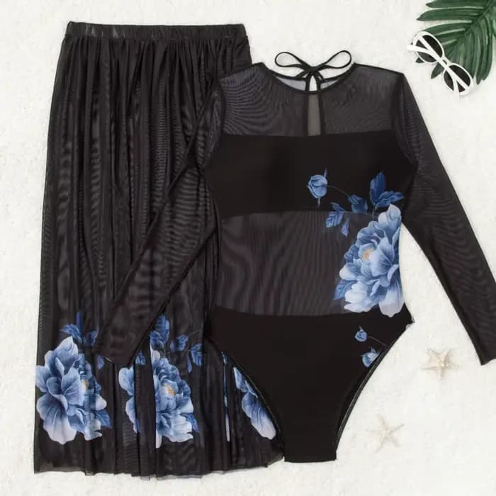 Maillot de bain une pièce à manches longues pour femmes
