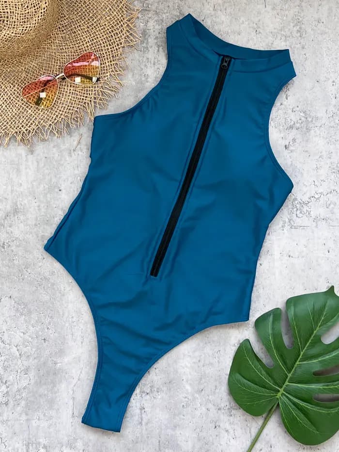 Sexy sans manches une pièce femmes maillot de bain Sport Style Surf maillots