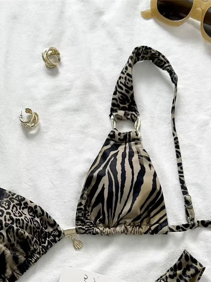 Maillot de bain brésilien léopard pour femmes