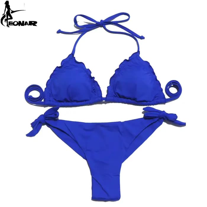 Maillot de bain push-up à volants pour femme