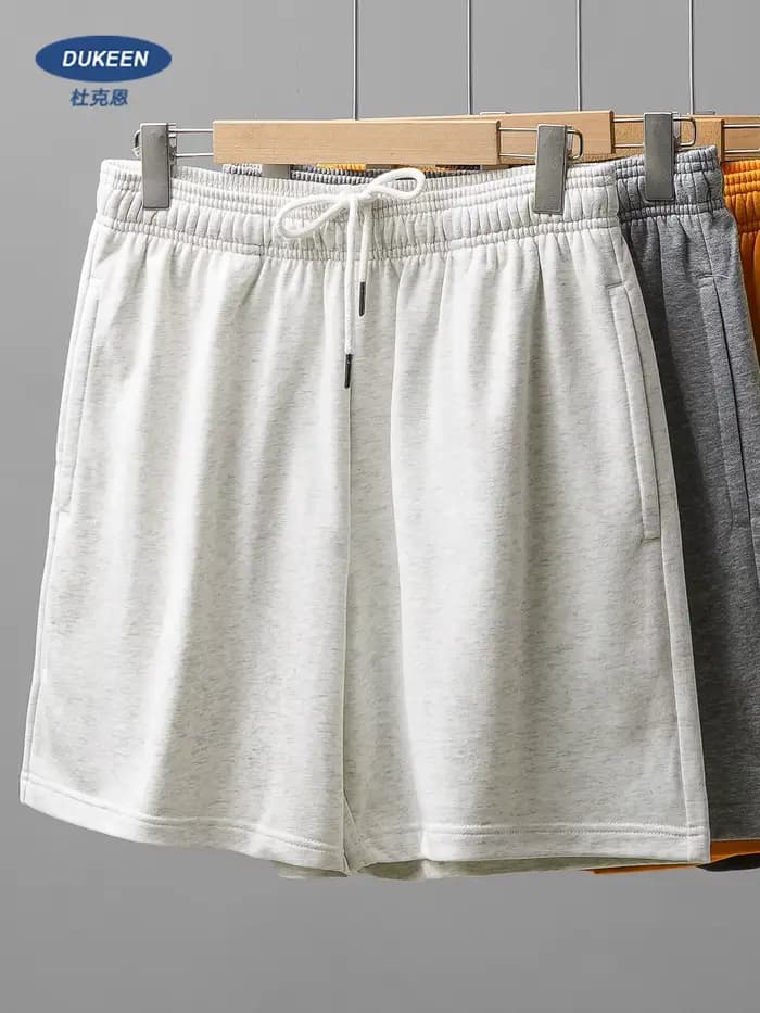 DUEllen-Short éponge pour homme, short de sport à jambe droite, taille élastique, short de course, pantalon décontracté, été, 2024