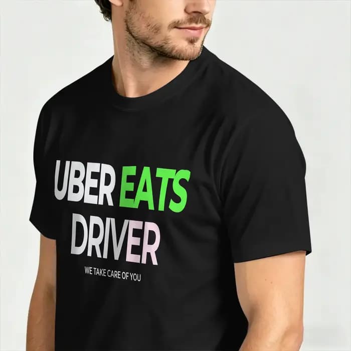 Humor U-uber Eats T-shirt de livraison pour hommes, col rond, en coton, à manches courtes, vêtements grande taille
