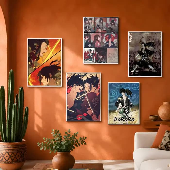 Affiche décorative murale pour salle de bain, couloir, esthétique, facile à appliquer, facile à installer, Anime D-Dororo