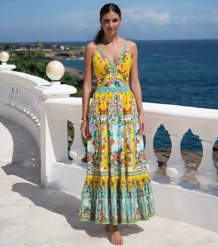 Maillot de bain une pièce de luxe pour femme, collection été 2026, motif floral, tenue de plage, maillot de bain avec nœud et bretelles, ensemble robe de bain
