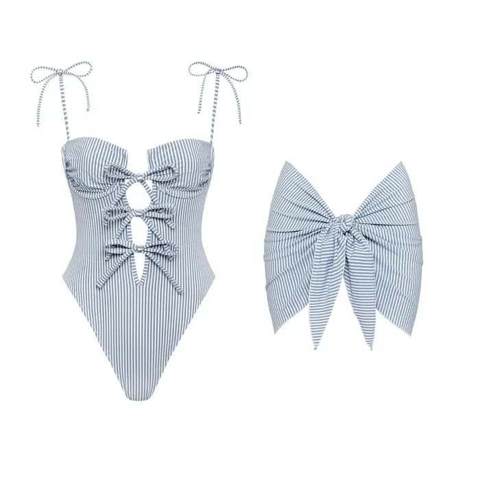 Maillot de bain une pièce licou avec couverture pour femmes
