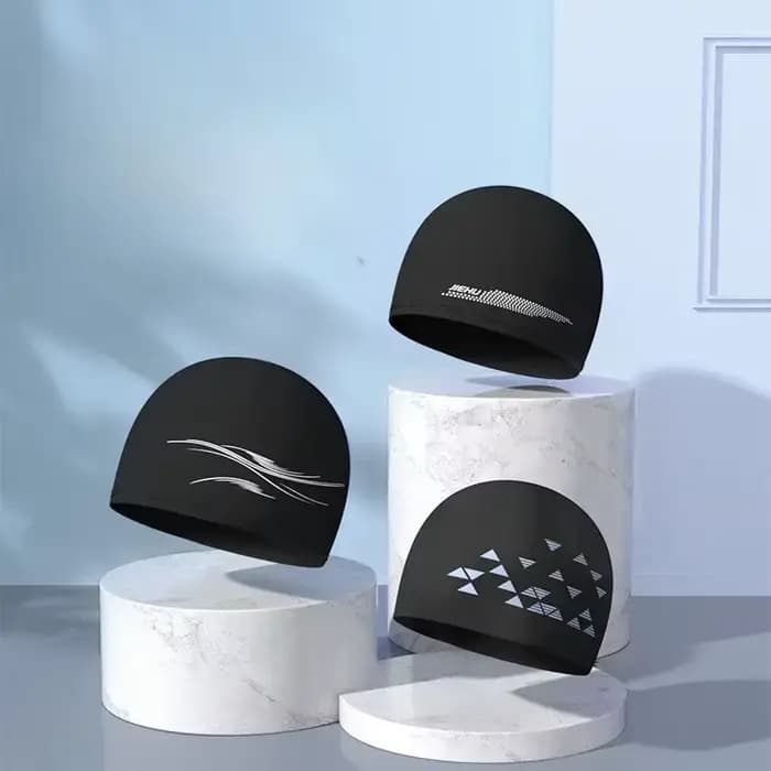 Bonnet de bain imperméable pour hommes et femmes, cheveux longs, Protection des oreilles, unisexe, élastique, chapeau de plongée, accessoires d'eau
