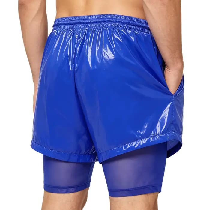 Maillot de bain homme brillant, short boxer athlétique imperméable, double couche, pour éviter les gênes, caleçon de bain, short de natation