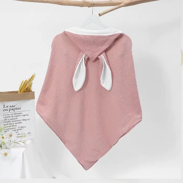 Peignoir à Capuche en Coton Pur pour Bébé Garçon et Fille, Serviette de Bain avec Nom Personnalisé, Double Couche, Gaze, Oreille de Lapin Everak