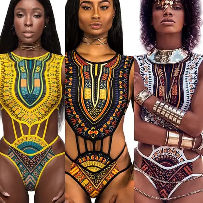 Maillot de bain une pièce pour femmes africaines, Design à franges ethniques, Monokini, ajouré, dos nu, jaune, blanc, grande taille, offre spéciale