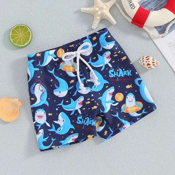 Maillot de bain imprimé requin pour enfants, short de bain pour garçons, short de bain pour enfants, bas de maillot de bain imbibés, taille élastique, nouveauté