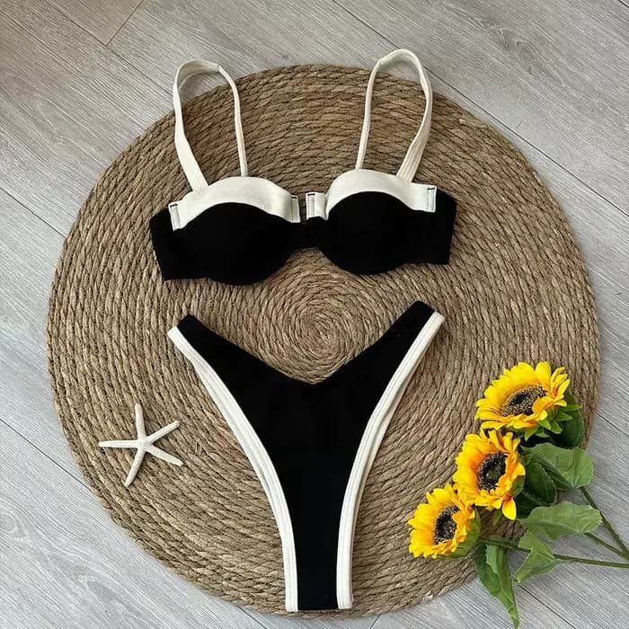 Push Up Bikini 2024 Sexy femmes maillot de bain maillot de bain pour femme coupe haute Bikini ensemble maillot de bain maillots de bain Patchwork brésilien Biquini