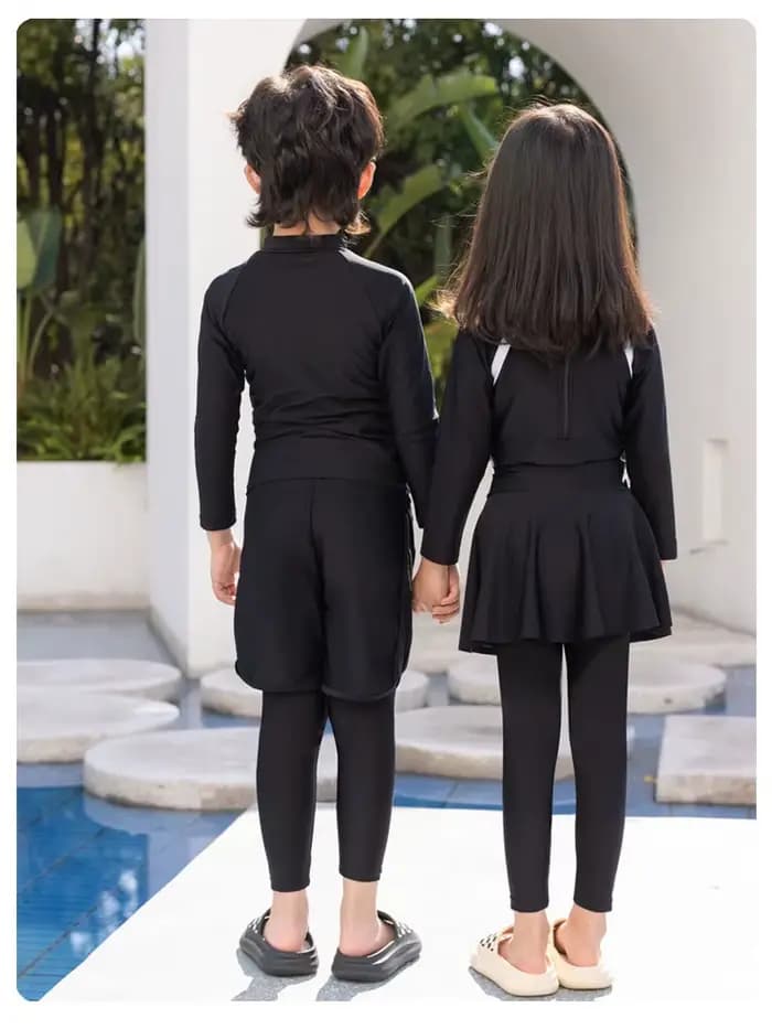 Maillot de bain à manches longues pour garçons et filles