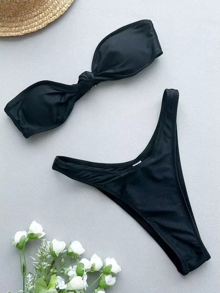 BanRibBikinis-Maillot de bain sexy pour femmes, ensemble deux pièces, brillant, style brésilien, vêtements de plage, 2024