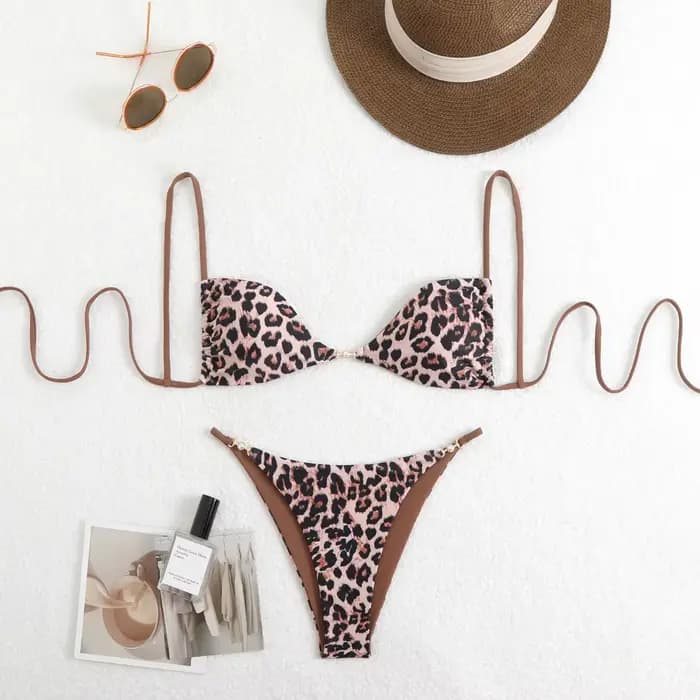 Maillot de bain imprimé léopard pour femmes