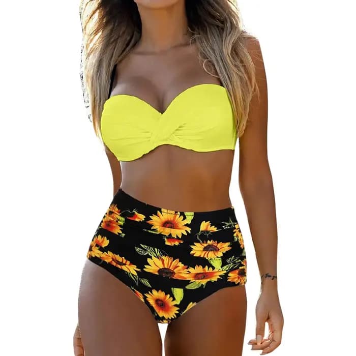 Sexy bretelles taille haute Bikini femmes maillot de bain fendu été offre spéciale de la saison nouveauté triangulaire