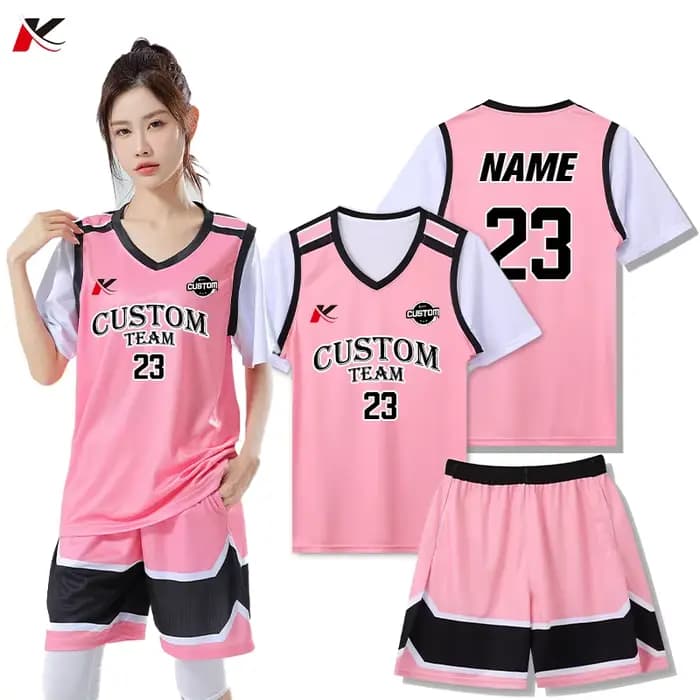 Chemise de basket-ball personnalisée pour femmes, uniforme de basket-ball pour filles du lycée, maillot de basket-ball professionnel respirant pour dames 282