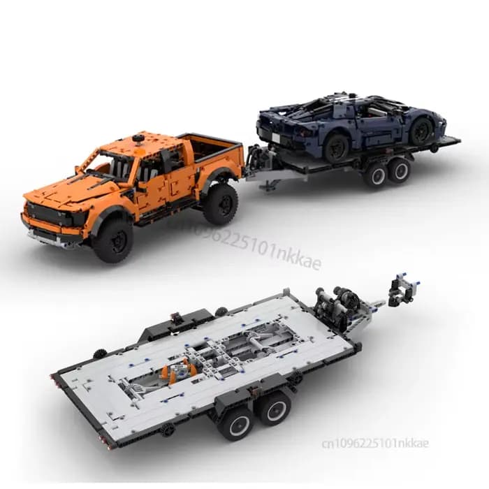 NOUVEAU Remorque F-150 Raptor inclinable avec treuil, blocs de construction techniques, briques d'assemblage DIY, jouet pour enfants, cadeau