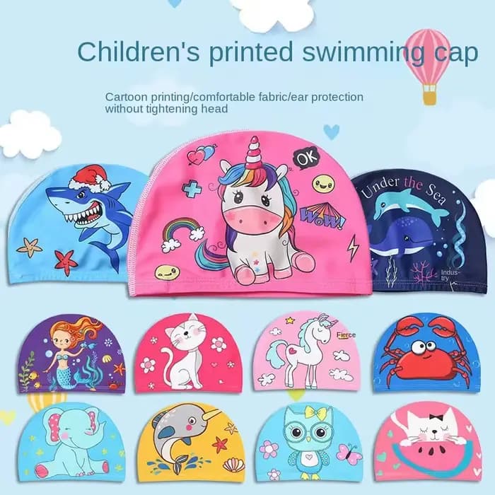 Enfant enfants bonnet de bain mignon dessin animé tissu