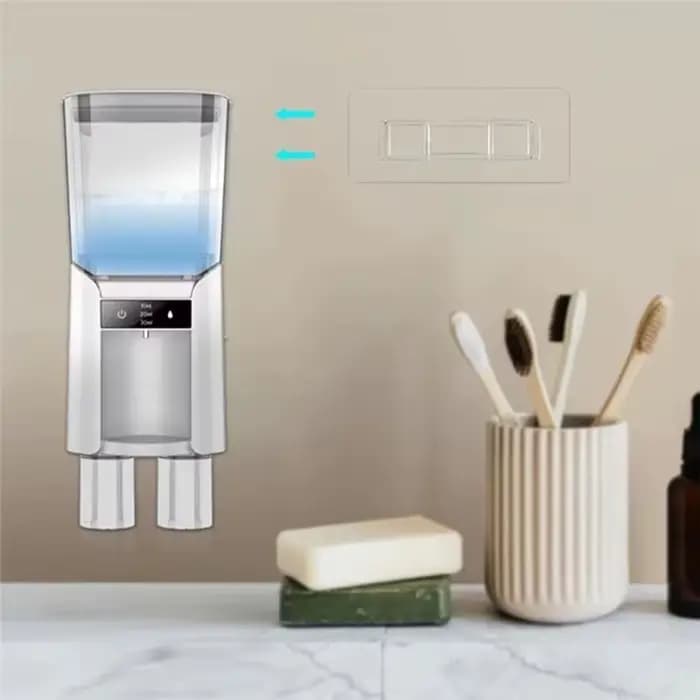 Distributeur automatique de bain de bouche A52Q, distributeur mural de bain de bouche pour salle de bain avec 2 gobelets magnétiques, adapté à tous les âges