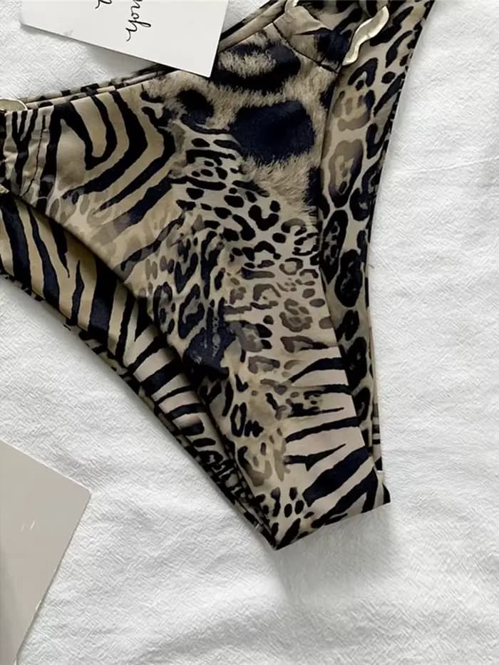 Maillot de bain bikini brésilien léopard pour femme