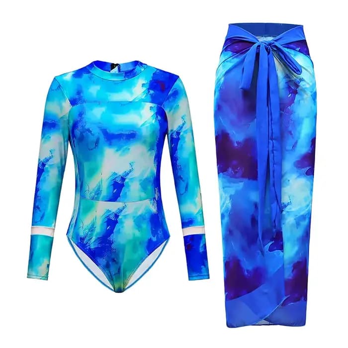 Maillot de bain imprimé à manches longues