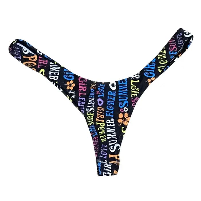 Femmes brésiliennes imprimé Bikini bas string bain plage maillot