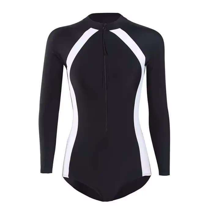 Ins maillot de bain femme été conservateur à manches longues Surf costume une pièce