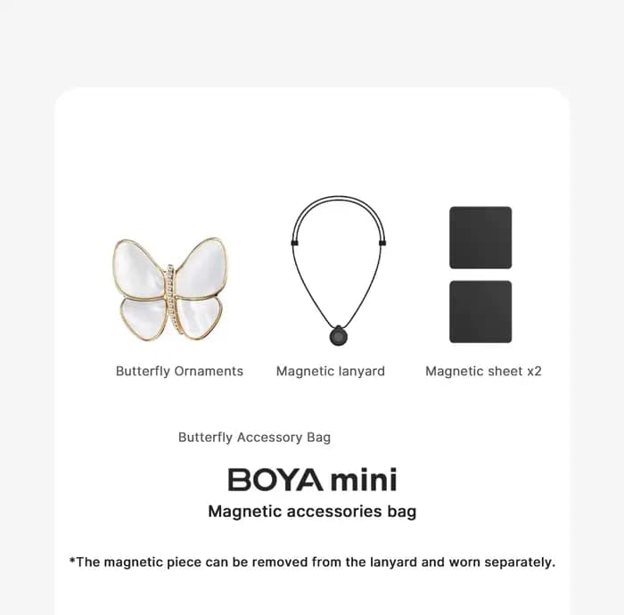 BOYA MINI-Sac d'accessoires, aspiration magnétique, lanière, housse en éponge, arc, accessoires de microphone, etc.