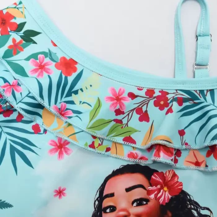 Maillot de bain une pièce pour filles, motif dessin animé Moana, mignon, Kawaii, pour la plage, bleu, bikini, 3-7 ans, nouvelle collection