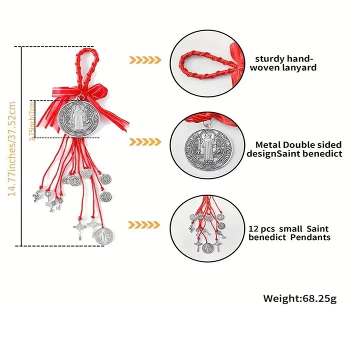 2 pièces/ensemble Saint benoît médaille Protection bénédiction charme Crucifix cadeaux de pâques catholique San Benito Medalla bijoux faits à la main cadeau