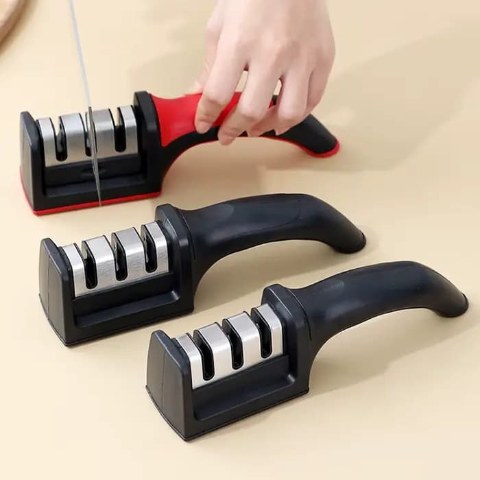 Aiguiseur De Couteau Affuteur De Couteaux Eguiseur De Couteau Aiguiseur de couteaux multifonction, Type à 3 étapes, outil d'affûtage rapide avec Base antidérapante, couteaux de cuisine, accessoires G