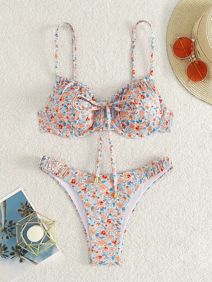 Maillot de bain imprimé fleuri Biquinis brésiliens