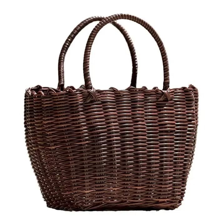 Panier de bain panier à main en Imitation rotin tissé panier de bain bain bleu panier de pique-nique panier à oeufs panier de courses à la maison Ins