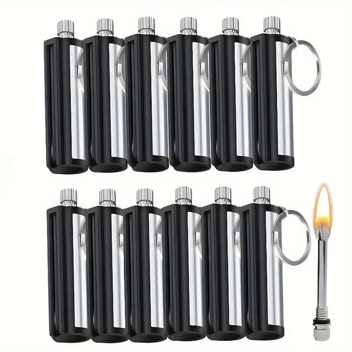 Briquet assorti en métal de silex, briquet de survie d'urgence Portable pour Camping en plein air, peut éclairer 10,000 fois, paquet de 1-50
