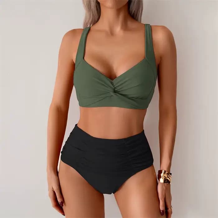 Taille haute femme deux pièces maillot de bain