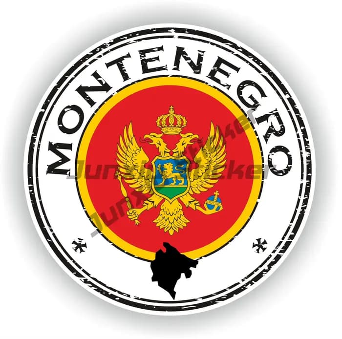 Autocollant ovale MNE avec drapeau de la carte du Monténégro, silhouette, blason, Code de pays, décoration en vinyle imperméable pour pare-chocs SUV