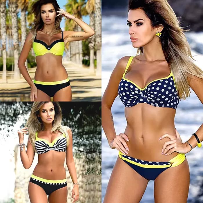 Maillot de bain rétro à rayures pour femmes