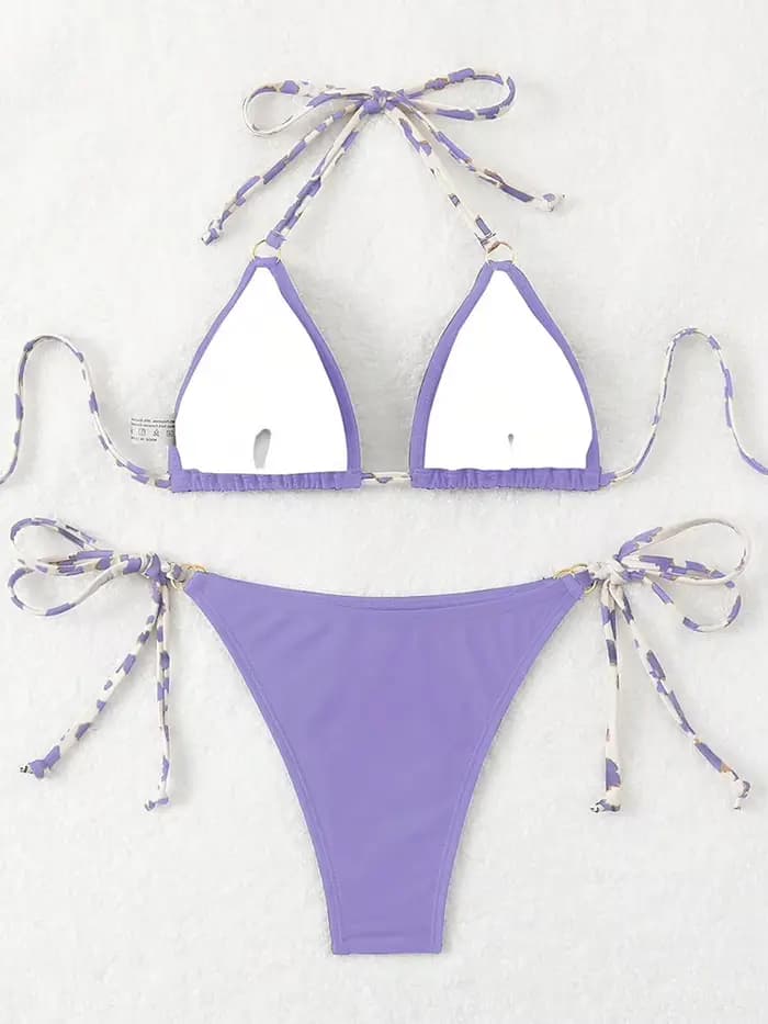 Sexy Bikini 2025 femmes maillot de bain licou cravate dos Micro string
