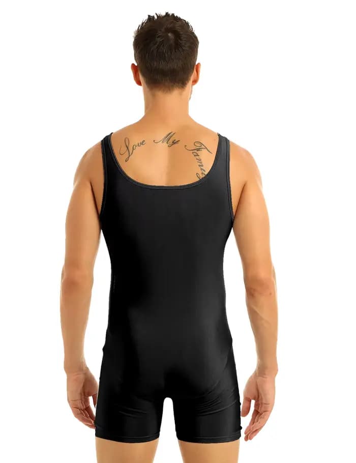 Maillot de bain doux pour hommes, protection contre les éruptions cutanées, sans manches, extensible, solide, justaucorps pour sport, gymnastique, danse, gymnastique, Yoga
