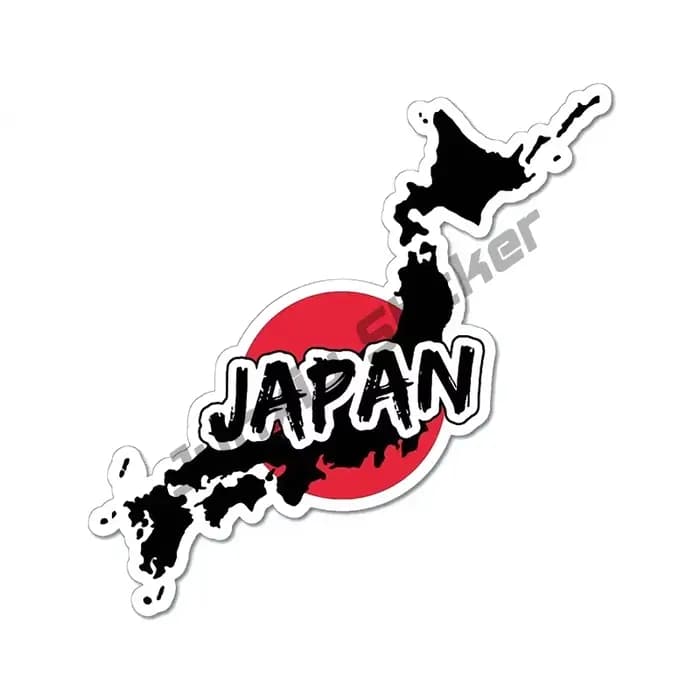 Carte du Japon Vinyle Autocollant pour Voiture, Timbre de Football, Style Autocollant, Accessoires pour Fenêtre, Pare-Choc, Camion