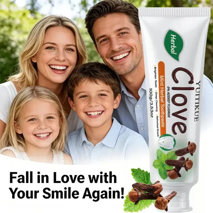 Dentifrice Herbal au Clou de Girofle YUITIKUE 100g, Formule Menthe, Nettoyage en Profondeur, Polissage des Dents, Rafraîchissement de l'Haleine