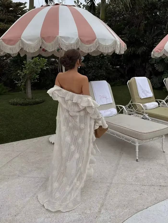 Maillot de bain une pièce à volants pour femme