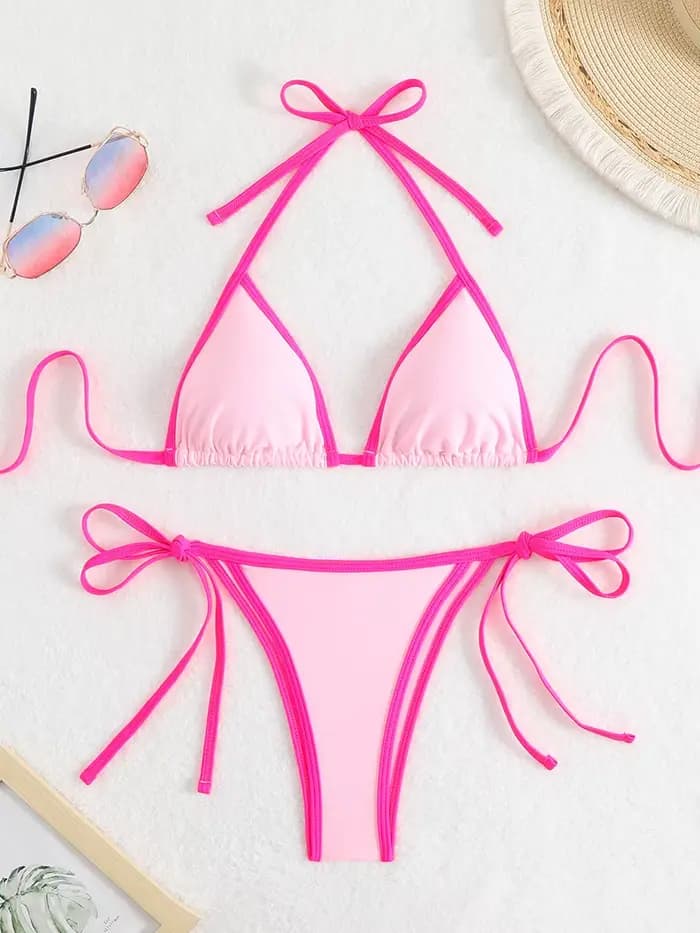 Bikinis ensemble Micro Sexy string femmes Bikini 2025Swimsuit licou maillot de bain pour femme Triangle