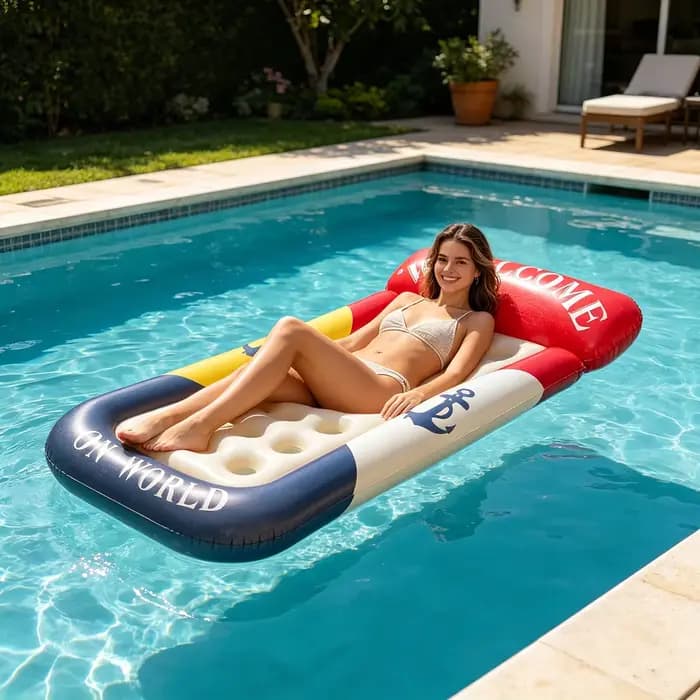 1 chaise longue gonflable pour piscine ; chaises longues flottantes adaptées à une utilisation dans les piscines