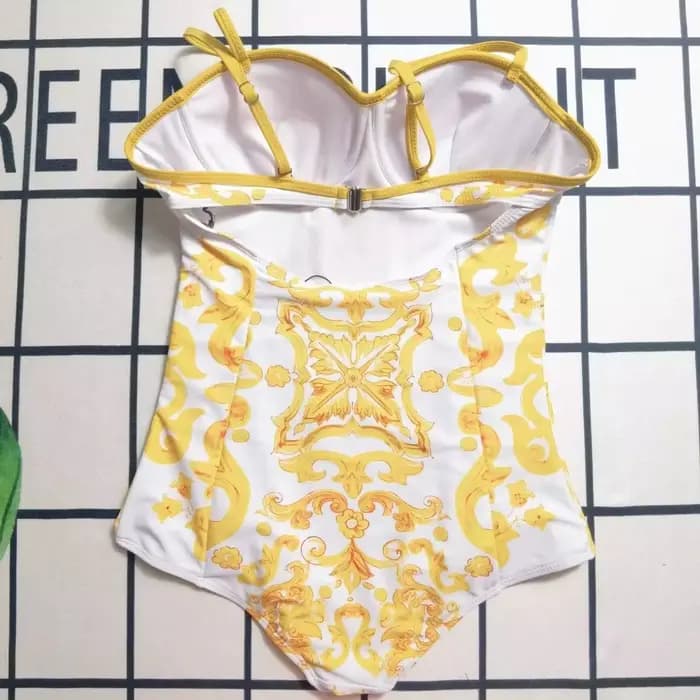 Maillot de bain une pièce bleu flolwer pour femme